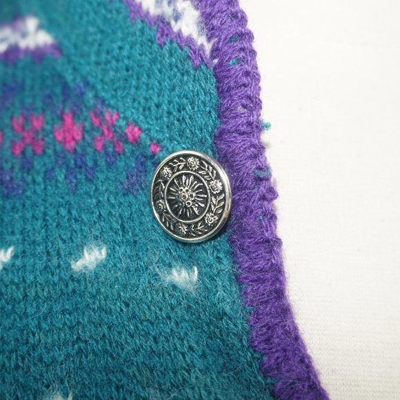 Vintage 80s Alps Fair Isle Wool Sweater Small - Picture 2 of 7